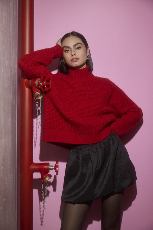 LILI SIDONIO Trina MockN Jumper Red
