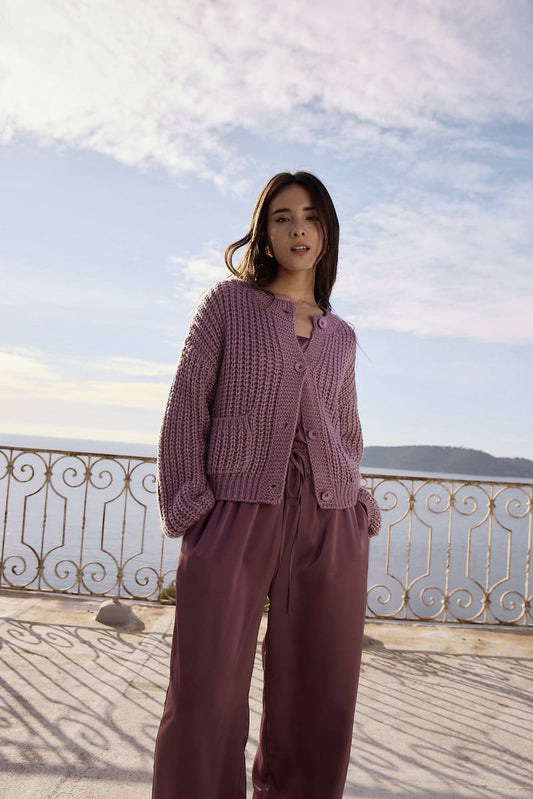 MOLLY BRACKEN Knitted Cardy Mauve