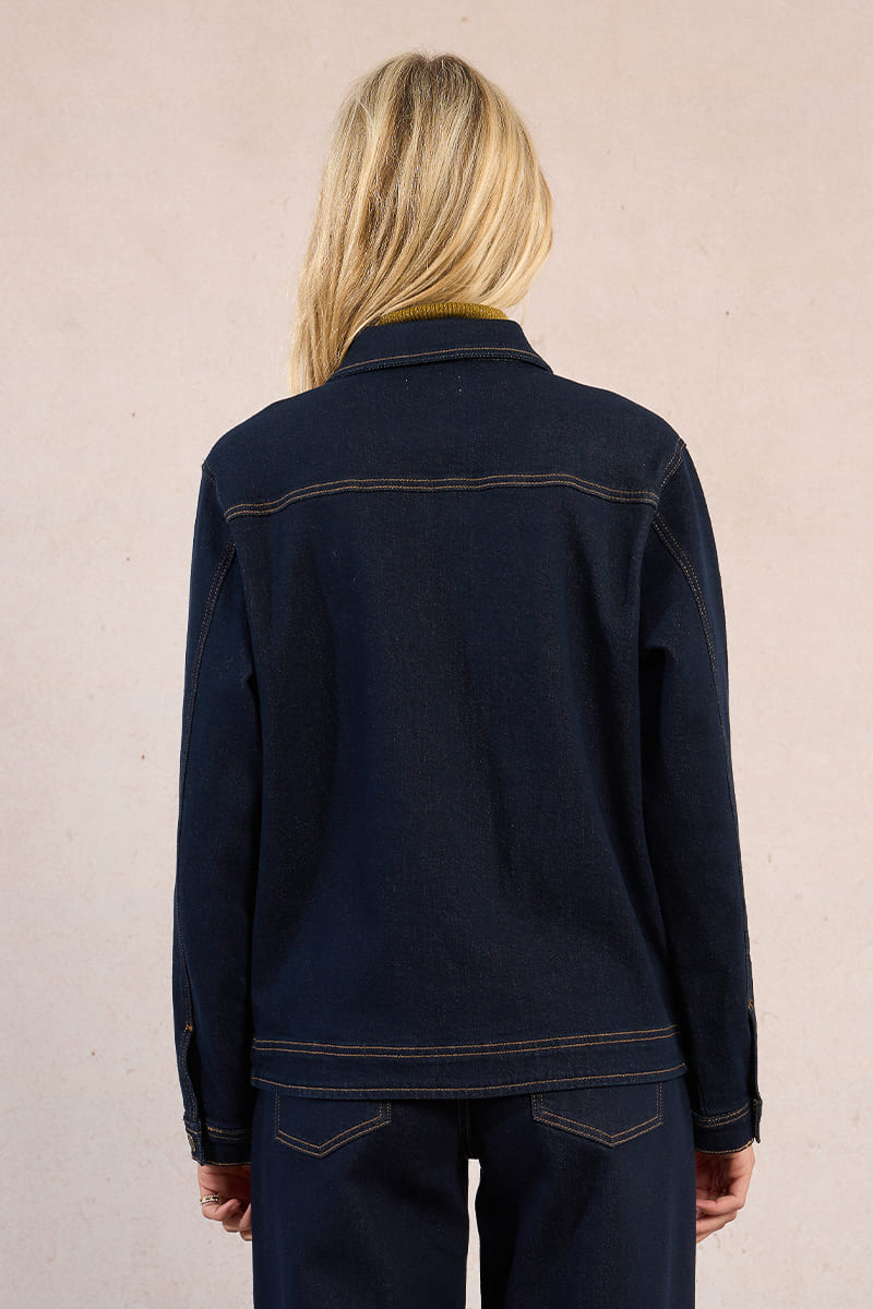MOLLY BRACKEN Raw Denim Jacket Blue