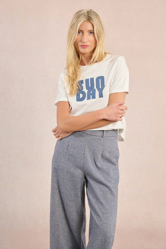 MOLLY BRACKEN Knitted Tee OWhite