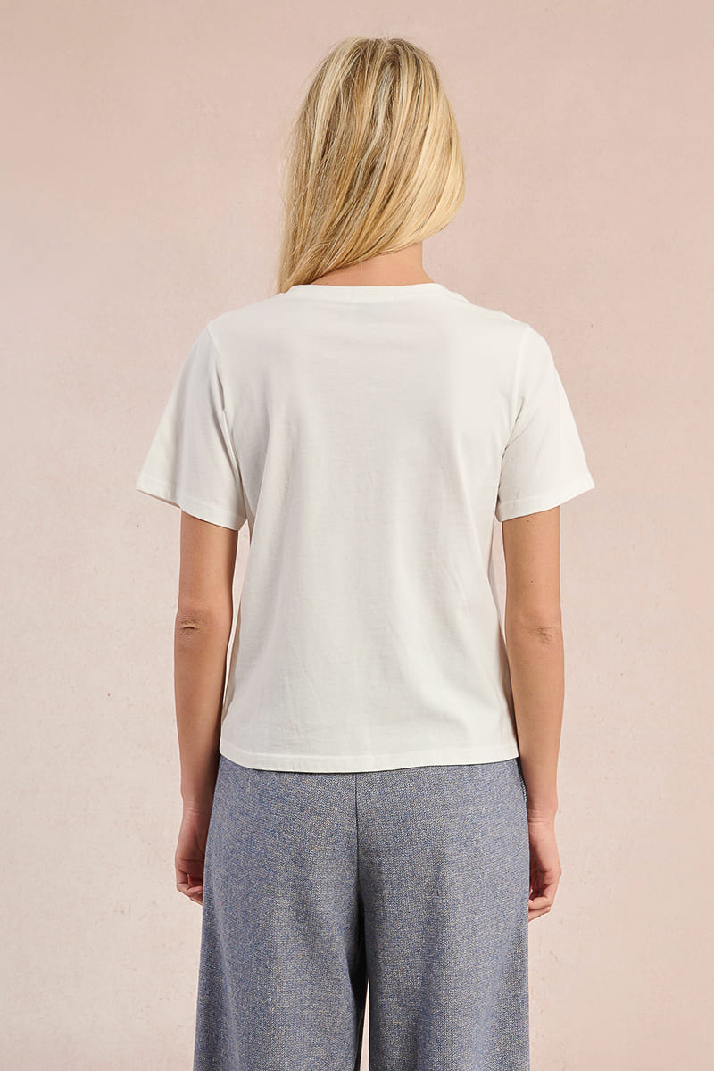 MOLLY BRACKEN Knitted Tee OWhite