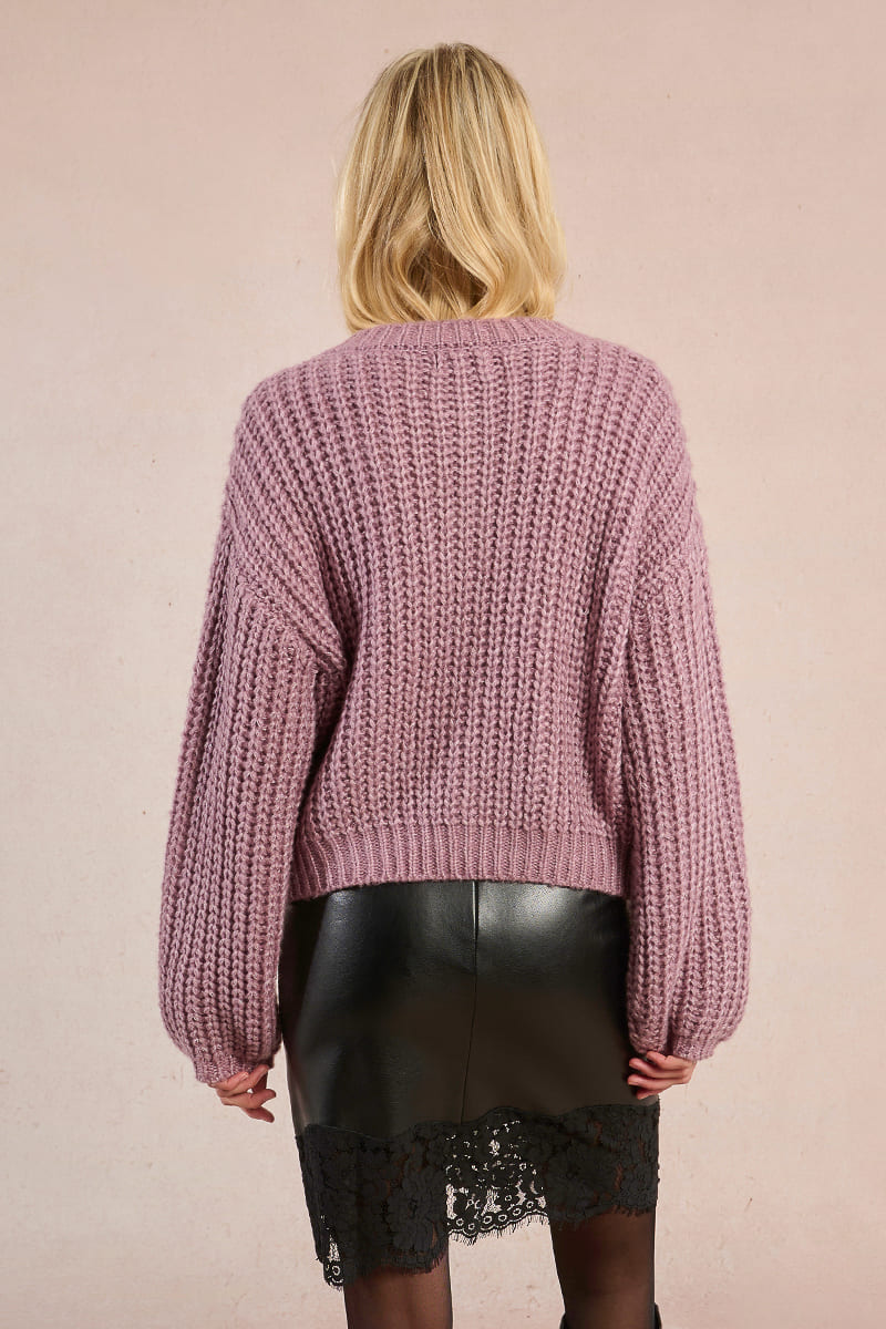MOLLY BRACKEN Knitted Cardy Mauve