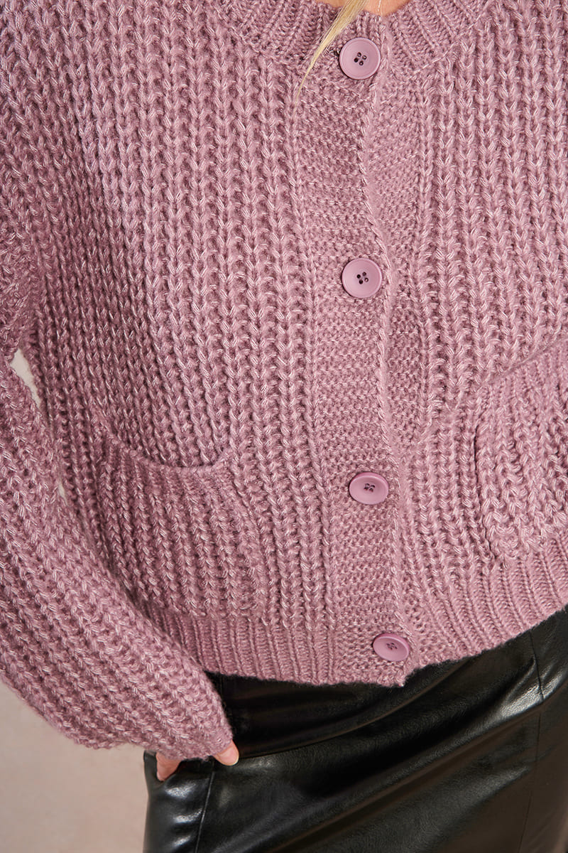MOLLY BRACKEN Knitted Cardy Mauve