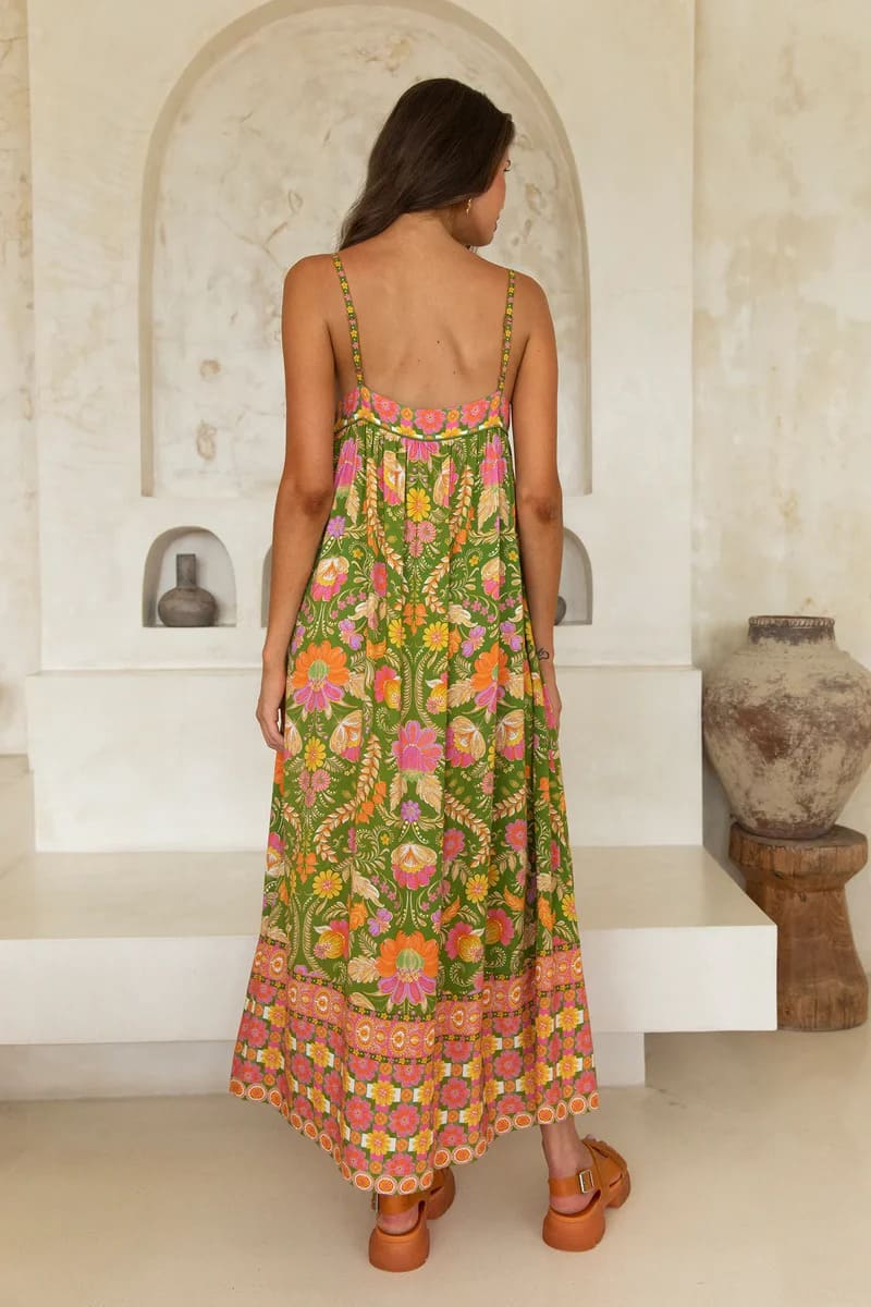 NLB Estella Midi Dress Guava