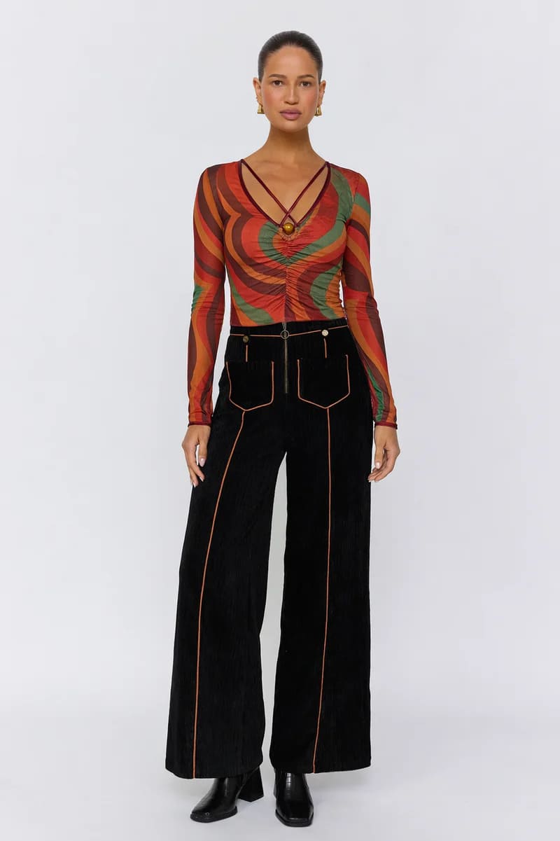 NLB Claudia Mesh Top Crimson Sun