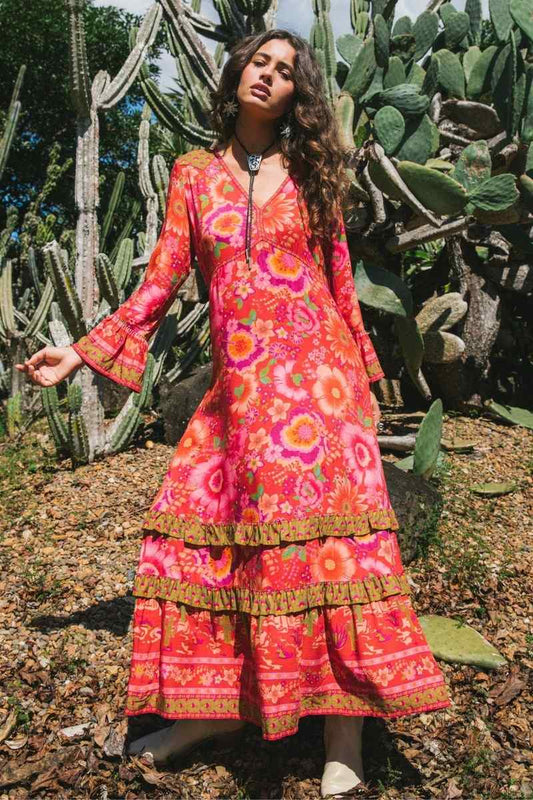 NLB Peace Maxi Dress Cherry