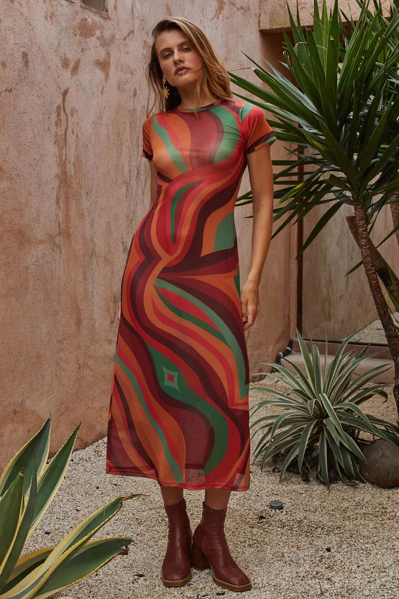 NLB Yoko Midi Dress Crimson Sun