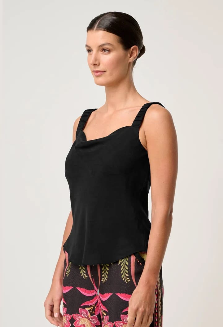 ONCE WAS Delray Cami Black