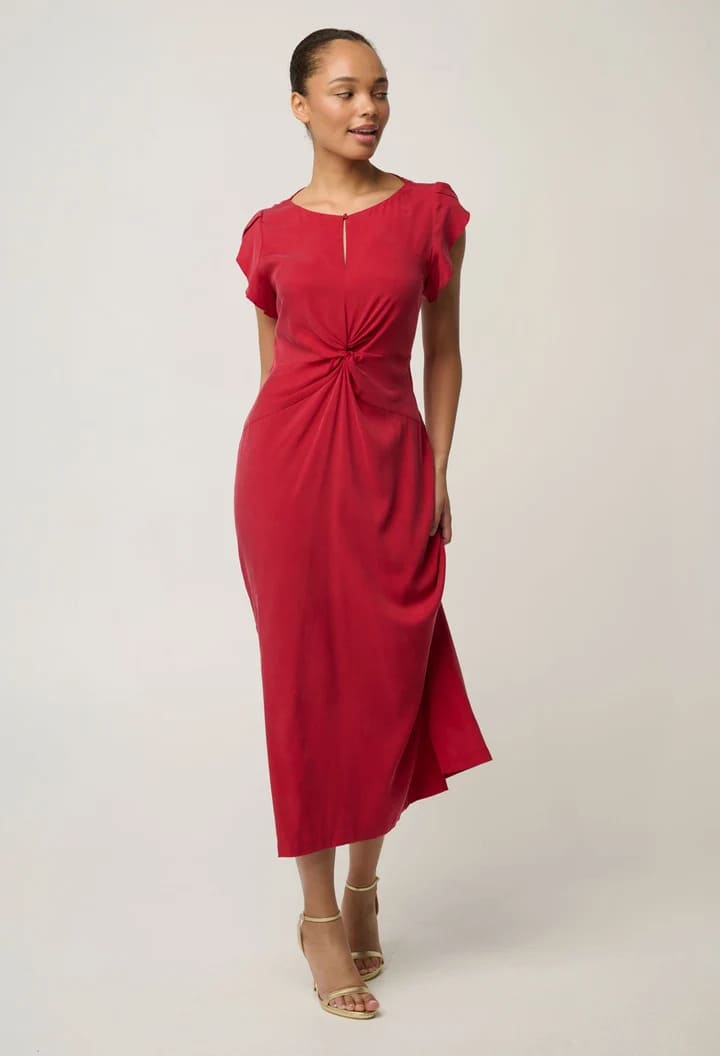 ONCE WAS Geneva Twist Dress DahliaR