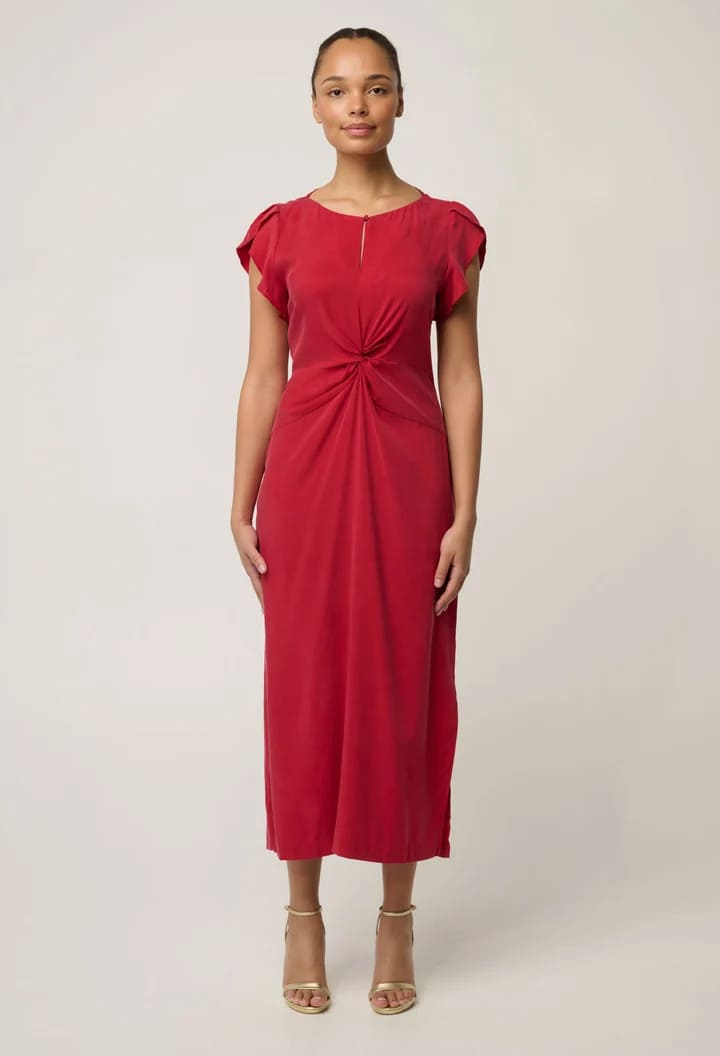 ONCE WAS Geneva Twist Dress DahliaR