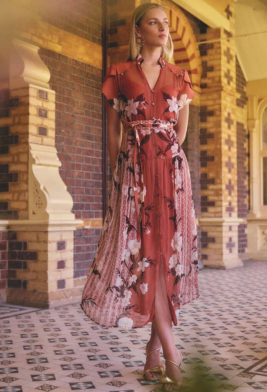 ONCE WAS Perla Embell Dress AmberV