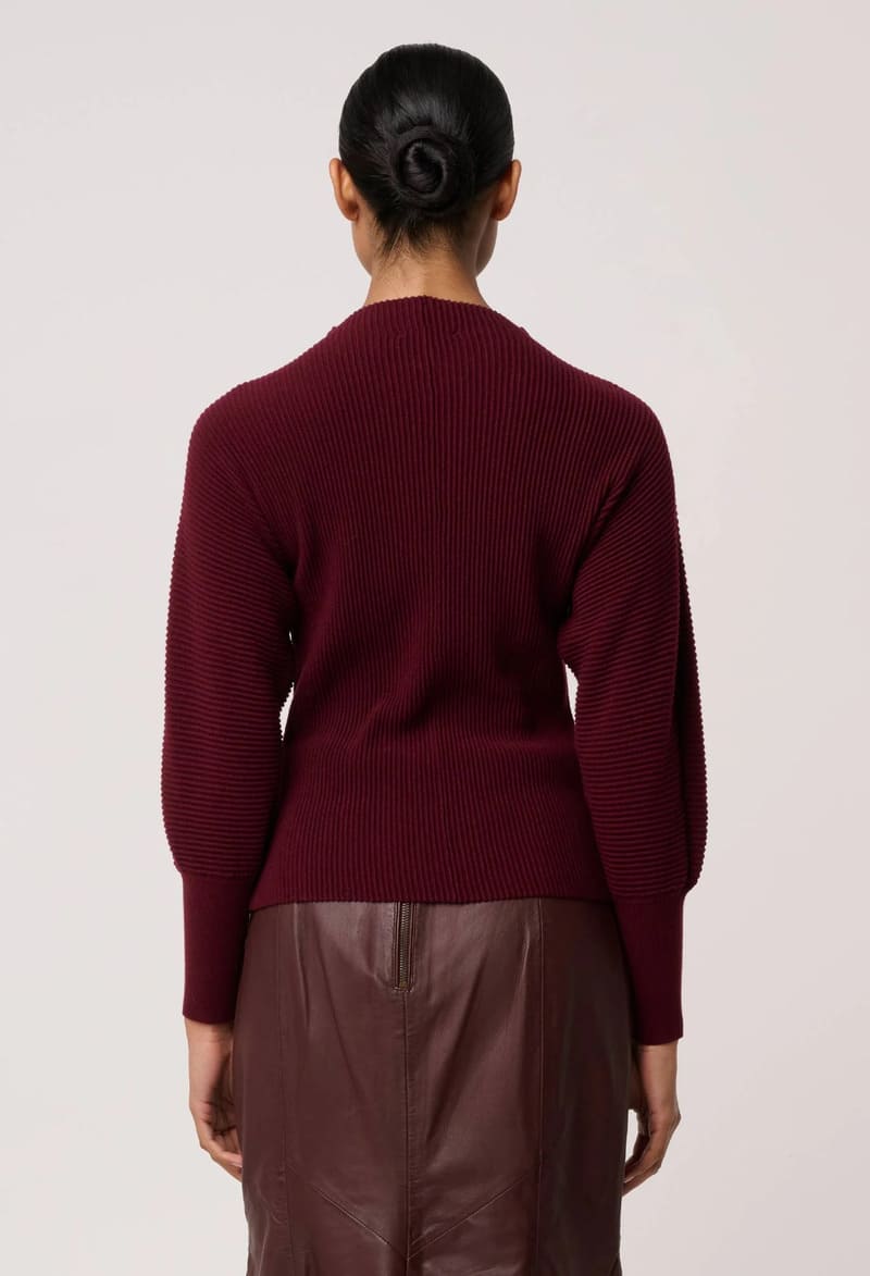 ONCE WAS Roselle Knit Top Bordeaux