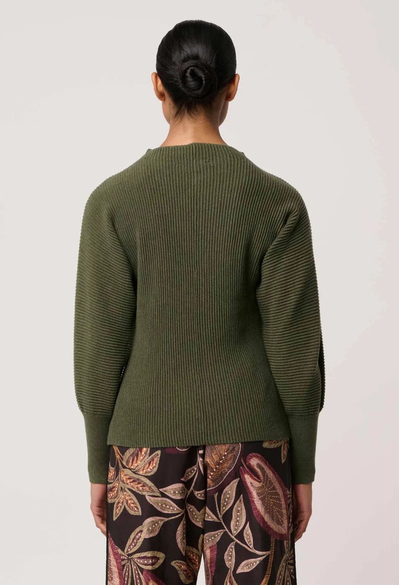 ONCE WAS Roselle Knit Top WMoss