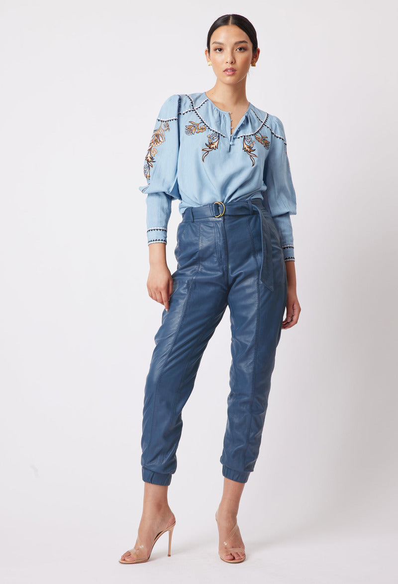 ONCE WAS Getty Tencel Blouse Chambray