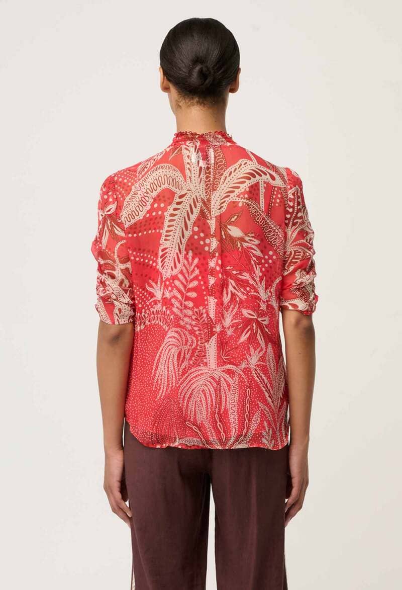 ONCE WAS Lunette Blouse CrimsonP