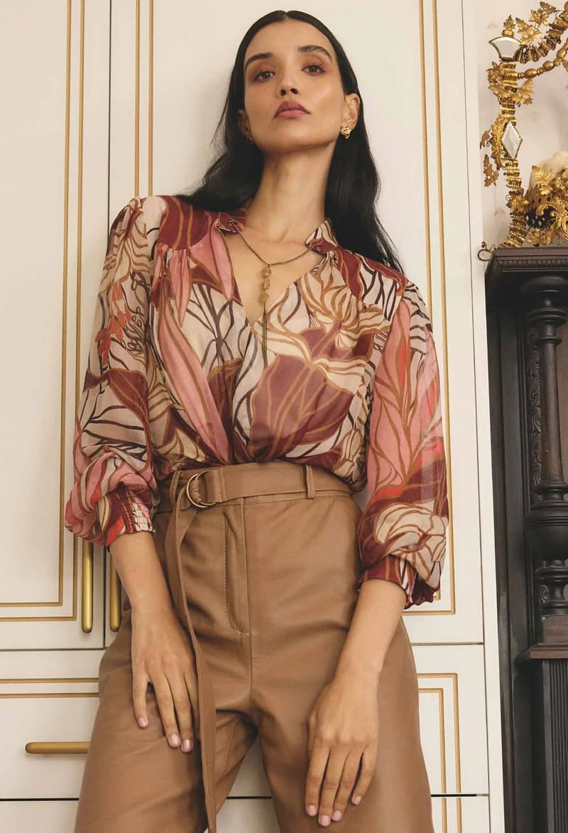ONCE WAS Freya Sheer Blouse CBotanic