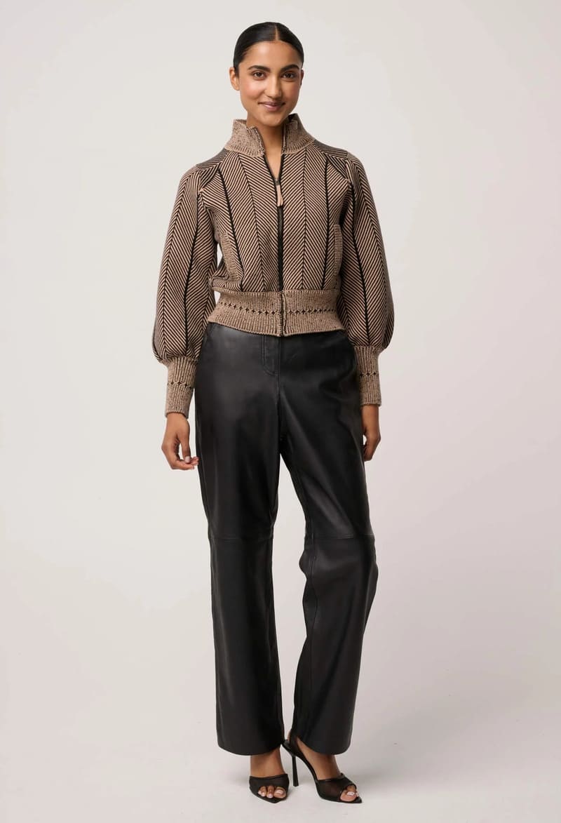 ONCE WAS Joan Leather Pants Black