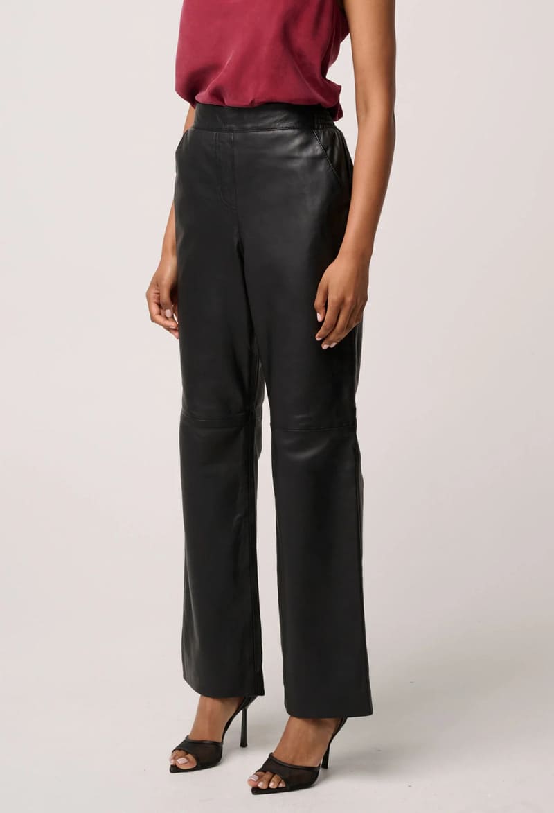 ONCE WAS Joan Leather Pants Black