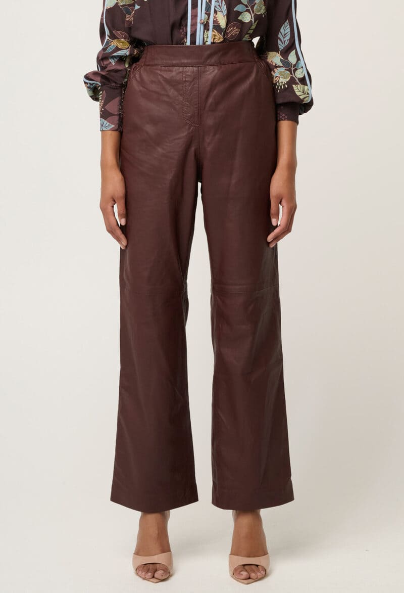 ONCE WAS Joan Leather Pants Oxblood