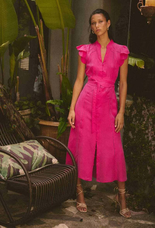 ONCE WAS Athena Dress CelosiaPink