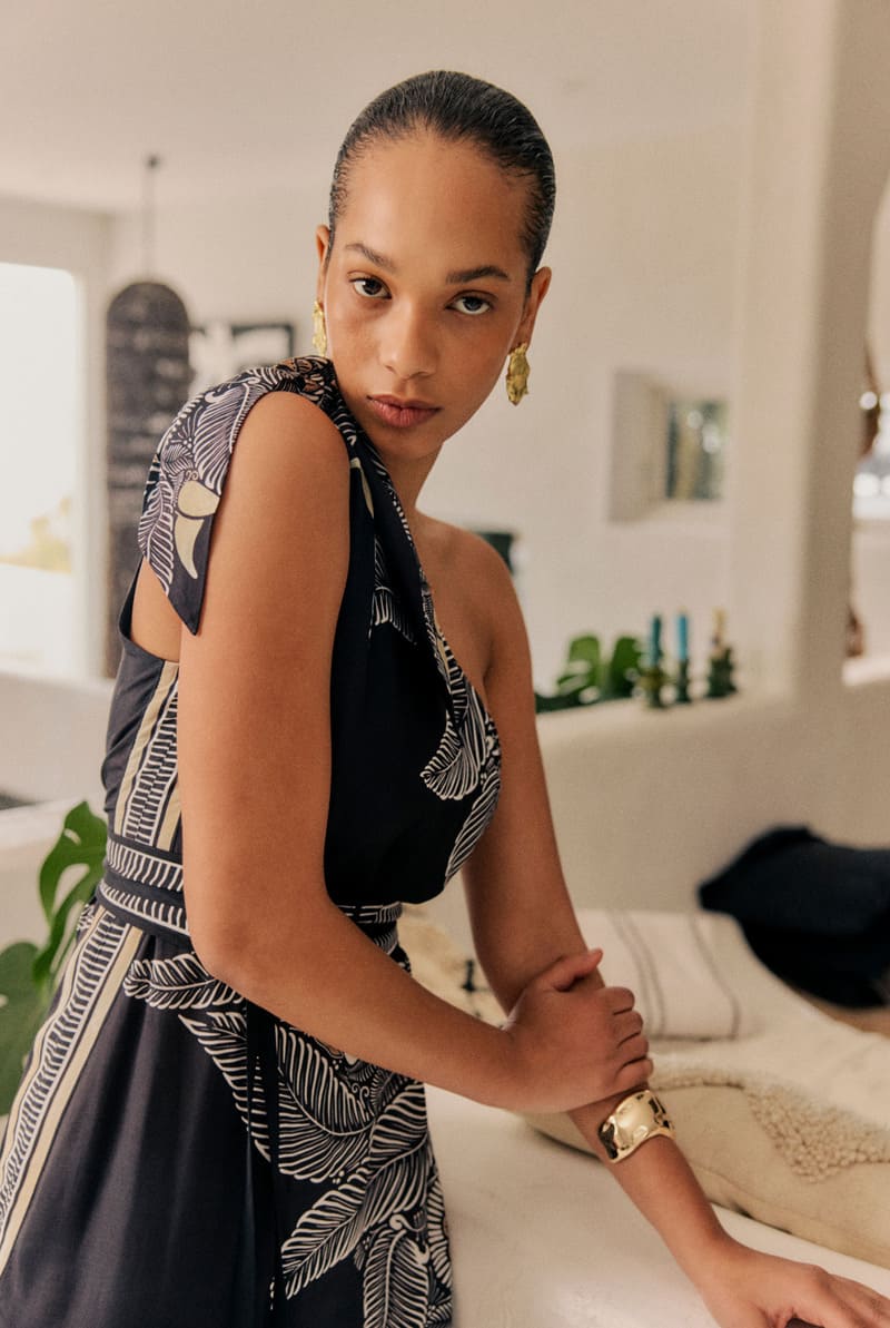 ONCE WAS Amira One Shoulder Dress OnyxC