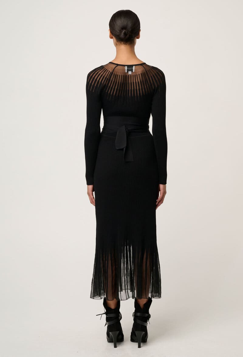 ONCE WAS Rhiannon Knit Dress Black