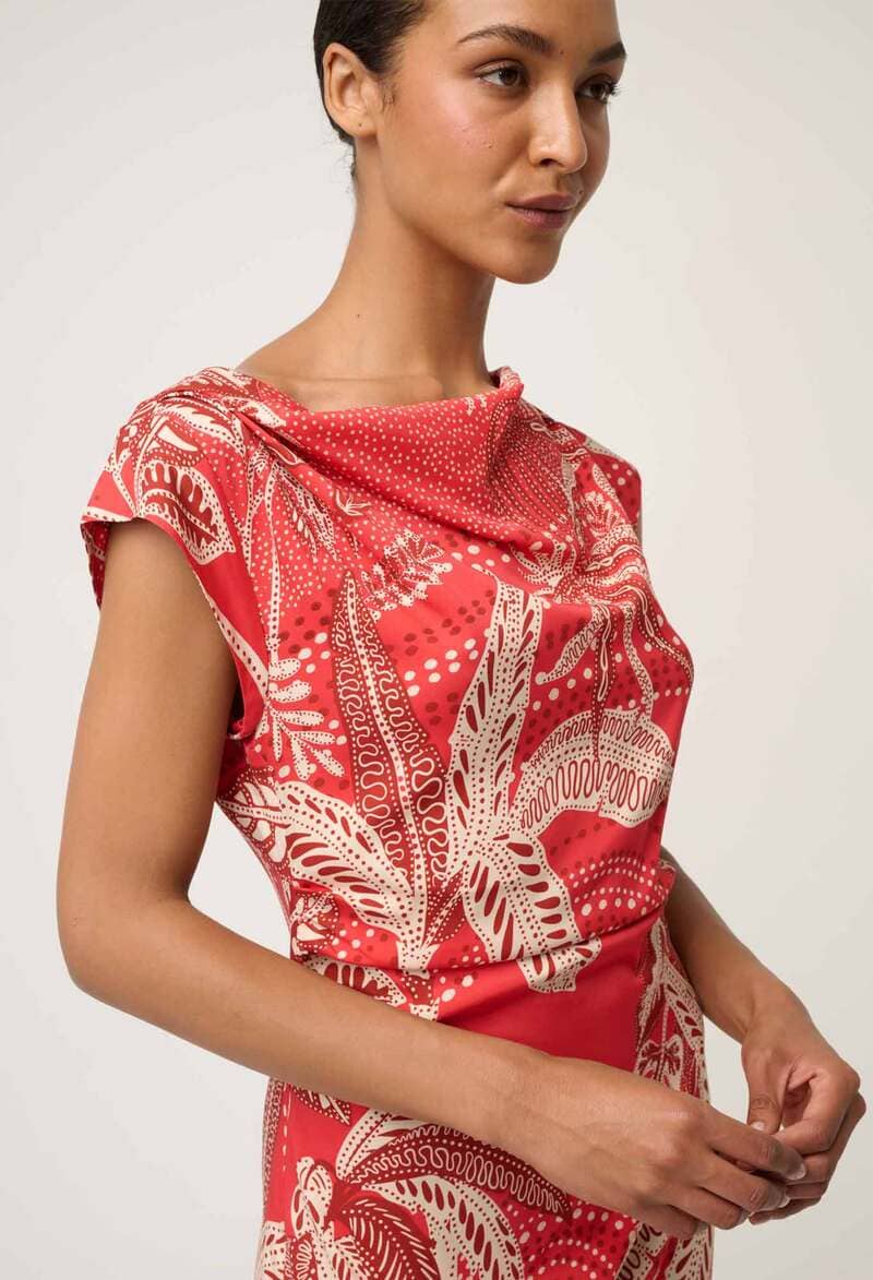 ONCE WAS Monique Dress CrimsonP