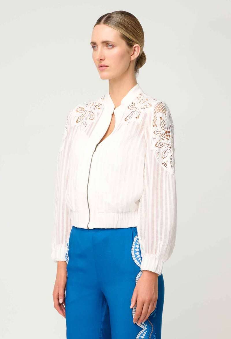 ONCE WAS Lamia Tencel Bomber Ivory