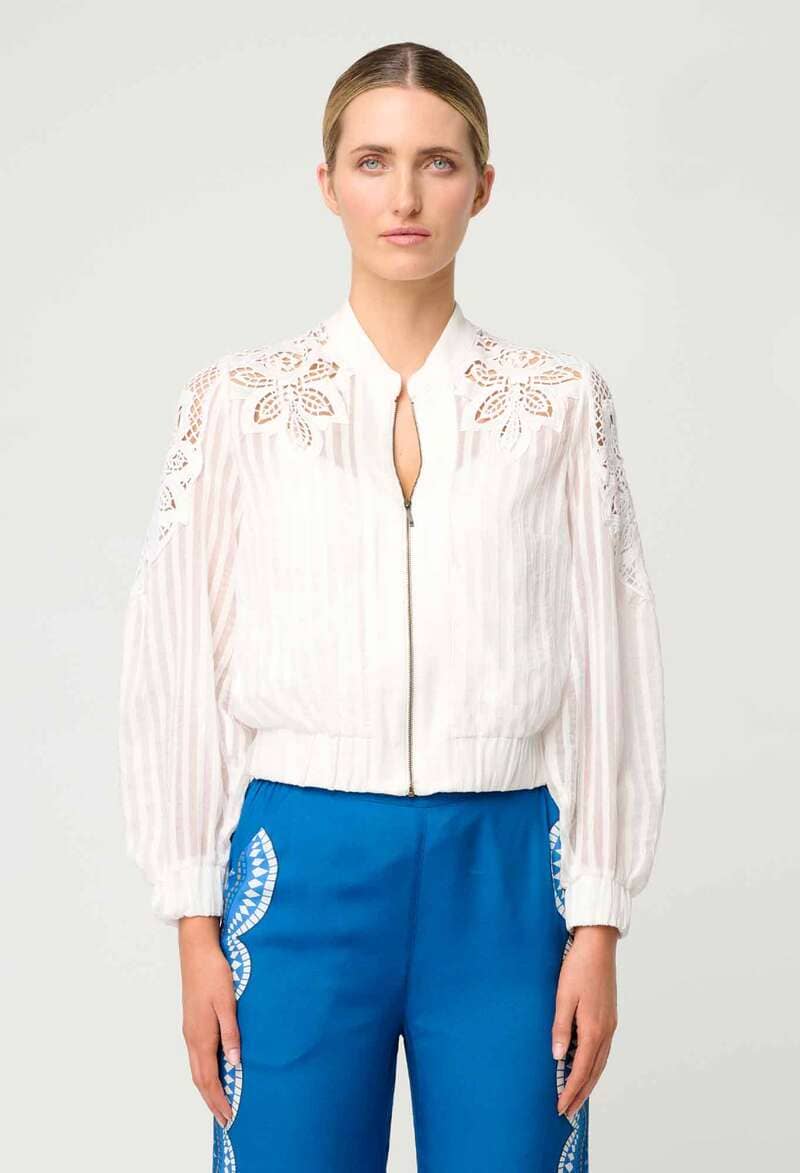 ONCE WAS Lamia Tencel Bomber Ivory