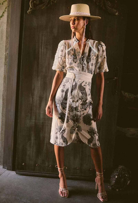 ONCE WAS Gaia Dress ImpStone