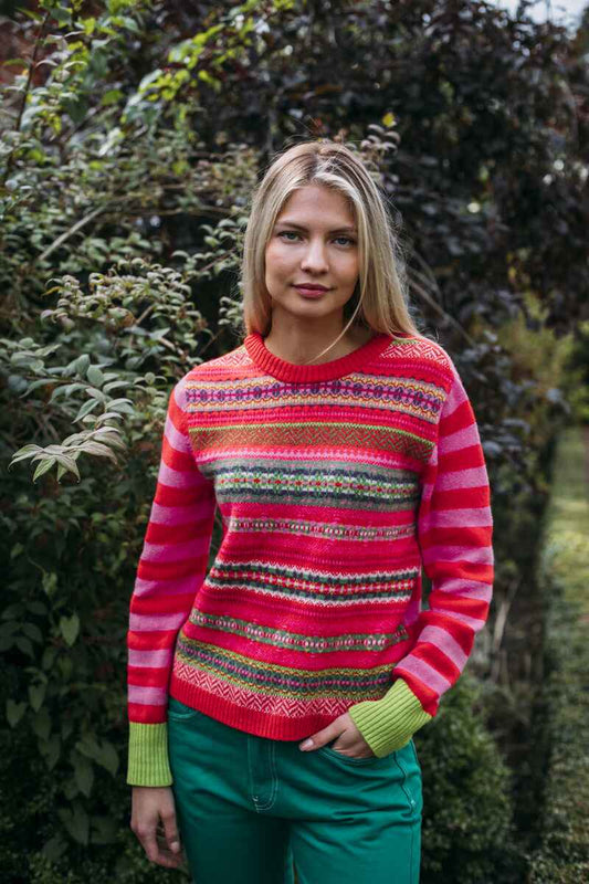 ERIBE Stobo Fairisle Rev Sweater Rosa