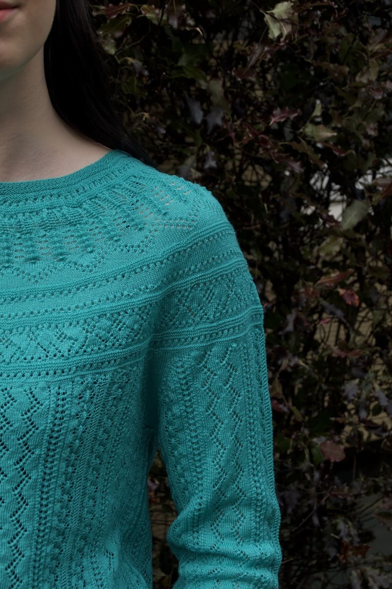 ERIBE Vaila Lace Sweater Emerald