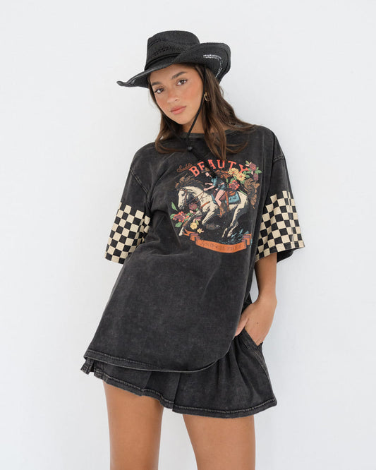 PAPER HEART Saddle Up Tee StoneW