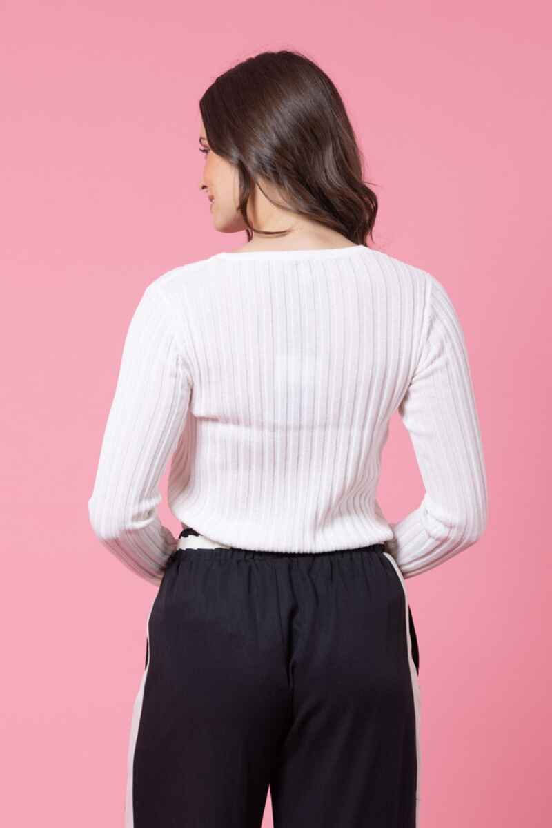 CHARLO Pippa Knit Top White
