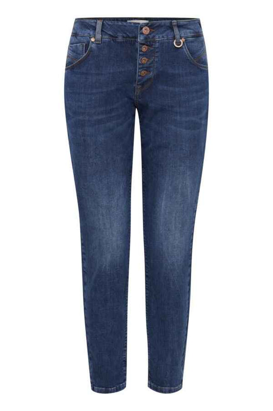PULZ Anna Buttonfly Skinny Jean Blue