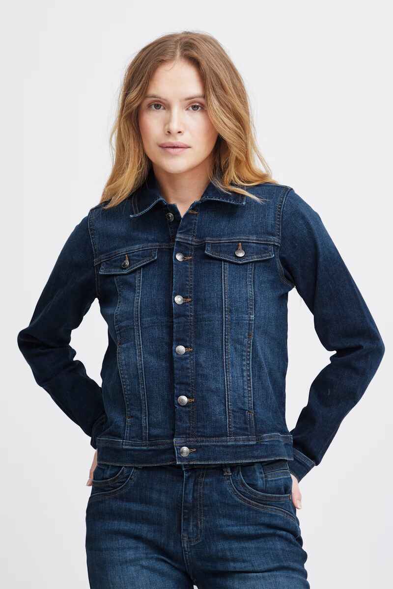 PULZ Katja Denim Jacket DkBlue