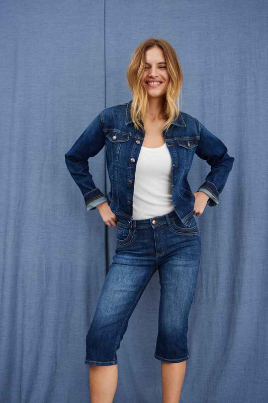 PULZ Katja Denim Jacket DkBlue