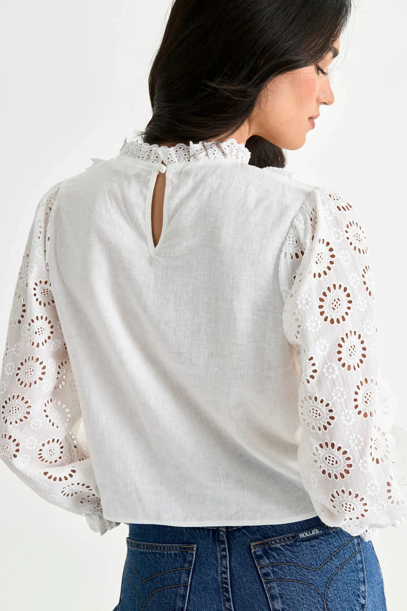 ROLLA'S Paris Lace Blouse White