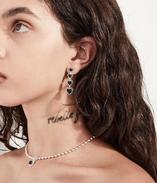 SGC Love Claw Eternity Earrings Black Onyx