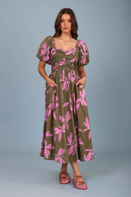 AMAYA Storm Dress GreenPink