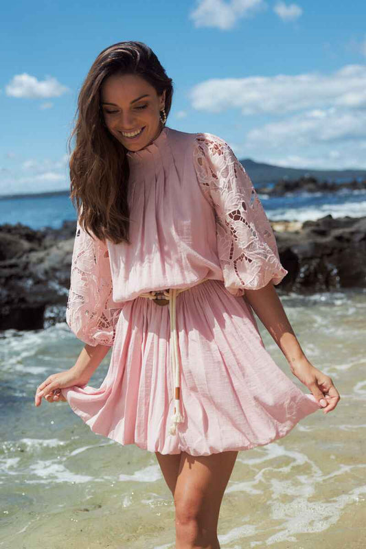 THE BAY Saco Lace Dress Pink