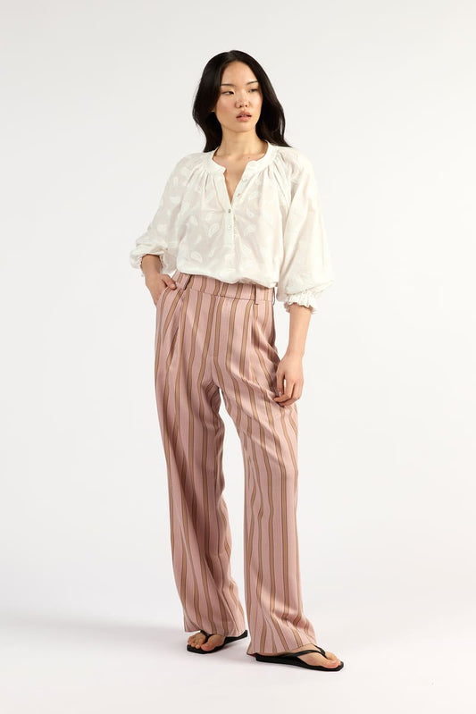 TUES Boyfriend Pants Rosewood Stripe