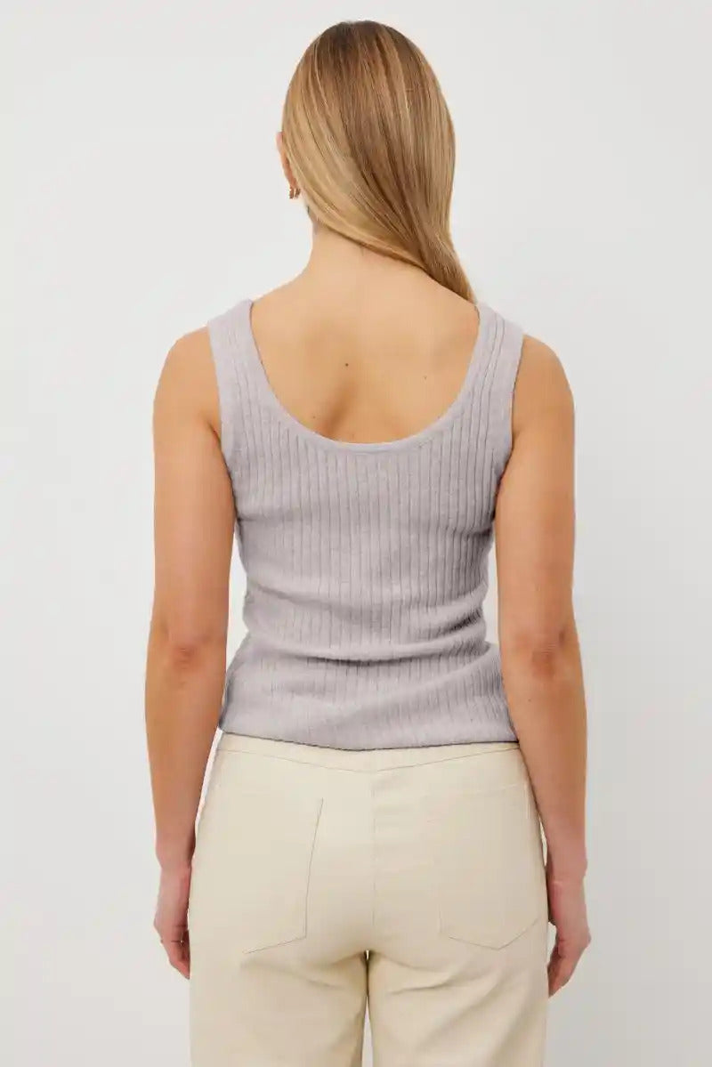 TUESDAY Rib Cashm Tank Grey