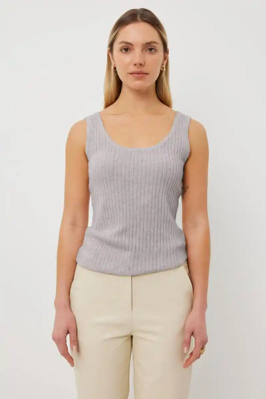 TUES Rib Cashm Tank Grey