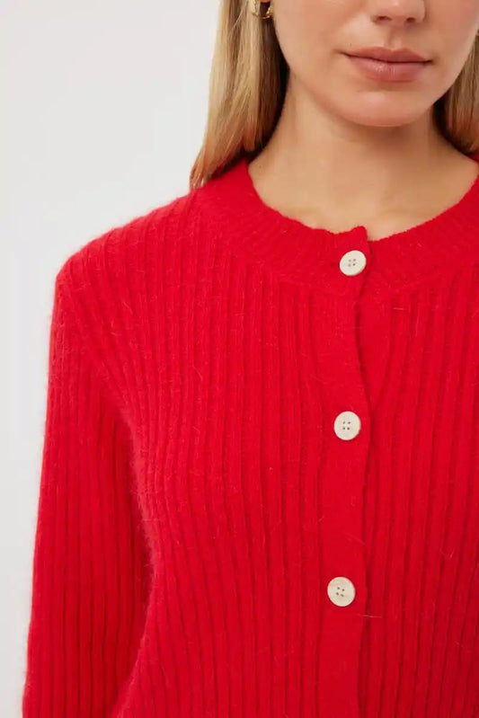 TUES Candy Mohair Cardy Red