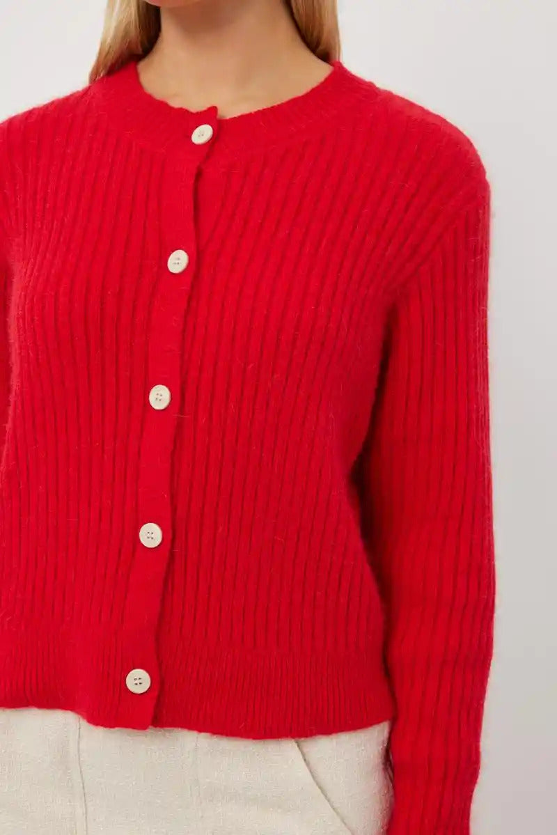 TUESDAY Candy Mohair Cardy Red