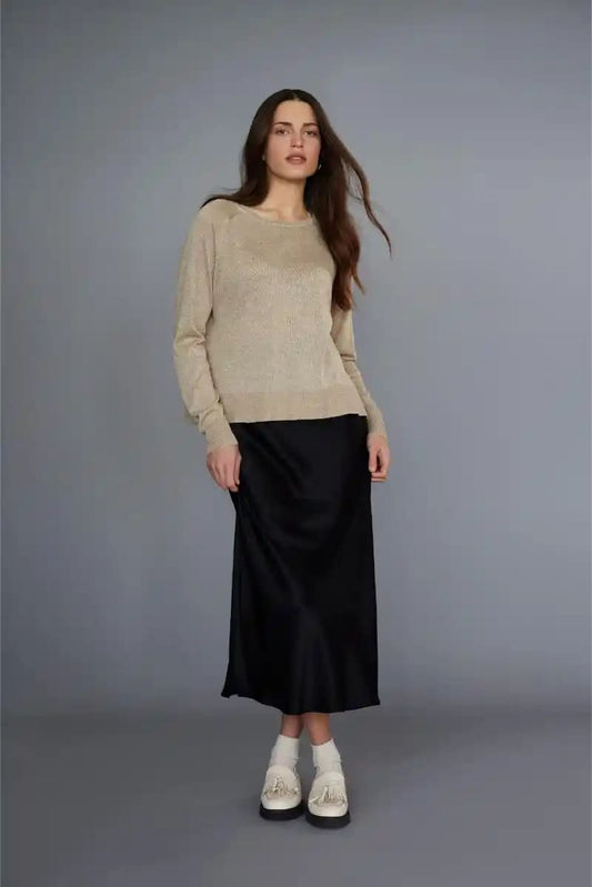 TUES Drew Jumper Gold Lurex