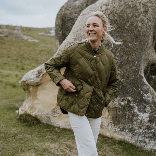 MOKE Talei Quilt Bomber Loden