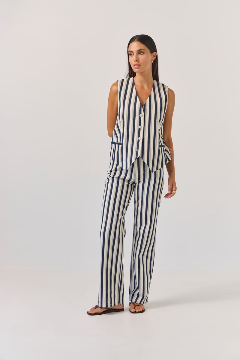 TUESDAY Oakley Pants Indigo Stripe