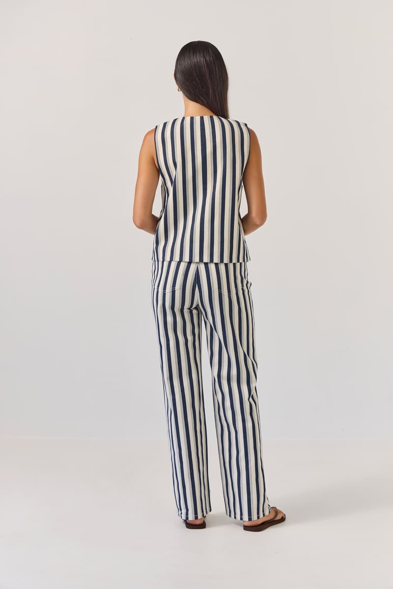 TUESDAY Oakley Pants Indigo Stripe